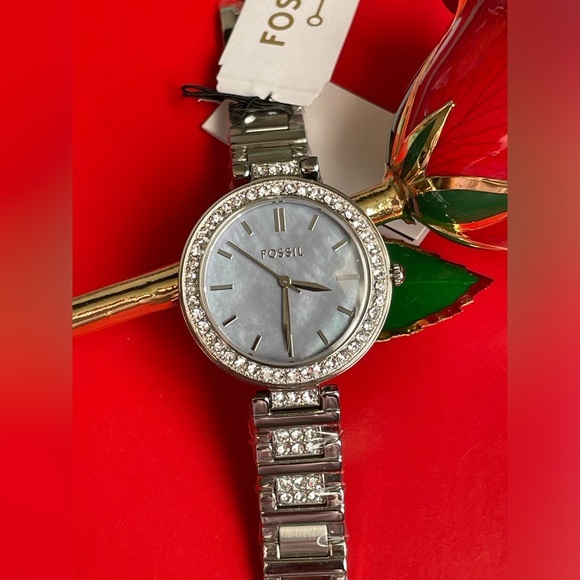 Fossil Accessories - FOSSIL Watch,Fossil Silver Watch with Crystal Accents,Women’s Watch.